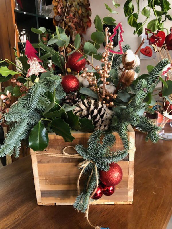 Caja de flores de navidad