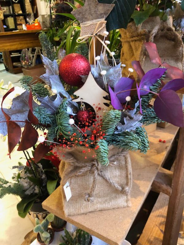 Saco de flores de navidad